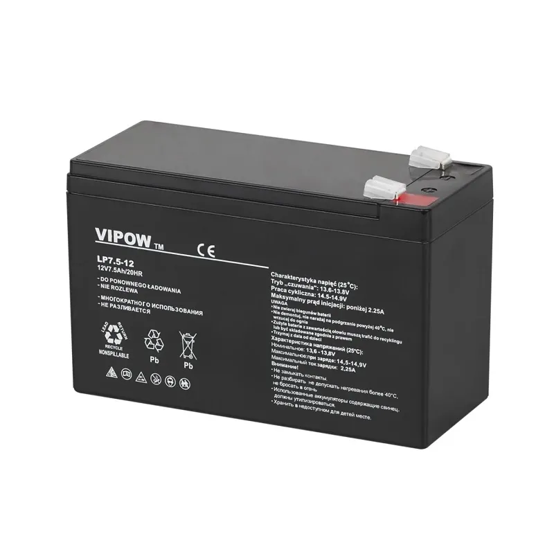 VIPOW - Náhradný akumulátor LP7,5-12  12V/7,5Ah