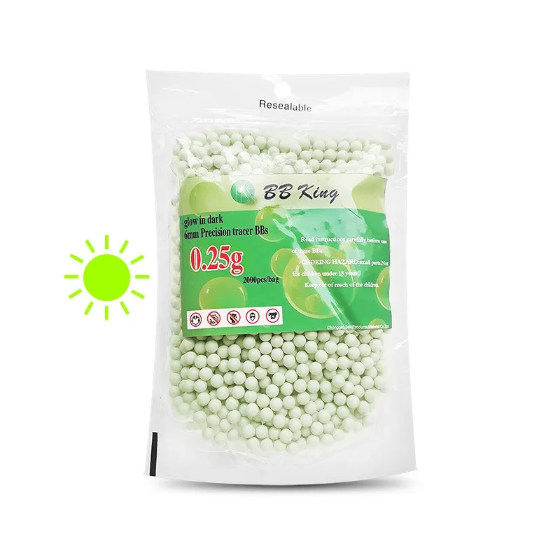 BB King Tracer Svietiace Airsoft guličky BBs 0,25g, 2000ks, kal. 6mm