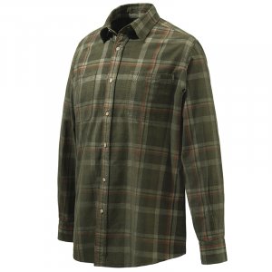 Manchester Corduroy košela - Green & Orange Check