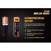 Dobíjateľná USB-C batéria Fenix 14500 ARB-L14-1600U
