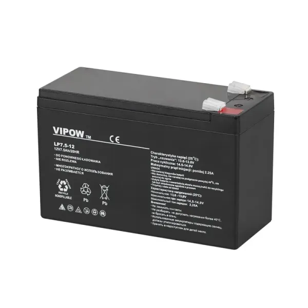 VIPOW - Náhradný akumulátor LP7,5-12  12V/7,5Ah