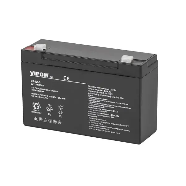 VIPOW - Náhradný akumulátor LP12-6  6V/12Ah