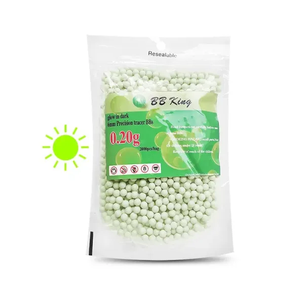 BB King Tracer Svietiace Airsoft guličky BBs 0,20g, 2000ks, kal. 6mm
