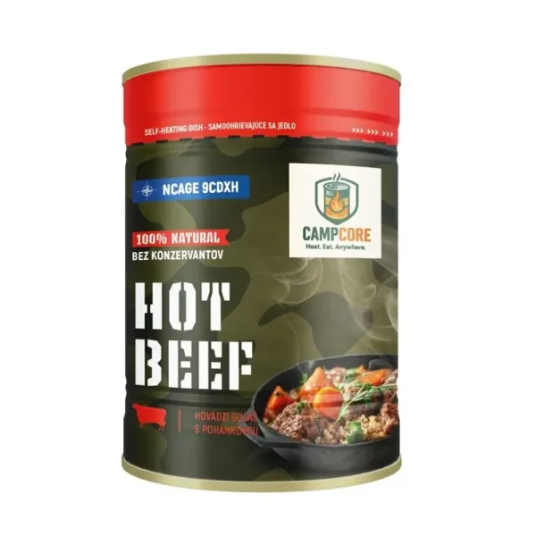Konzerva Hot Beef CampCore® / samoohrev