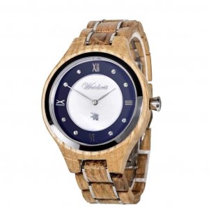 Barrique Bleu Classique drevené hodinky